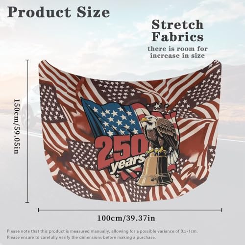 Image of Eagle Car Front Hood Cover 250 Years American Flag Car Hood Cover Banner for Women Men 4th of July Automotive Hood Covers Red Cars Sedans Accessories Decorations