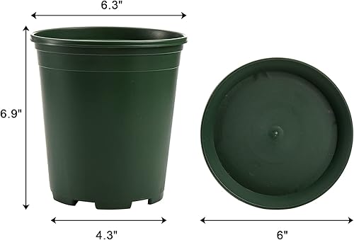 Vista 2 de Fasmov Juego de 10 macetas duraderas de 1 galón con 10 paletas a juego Verde
