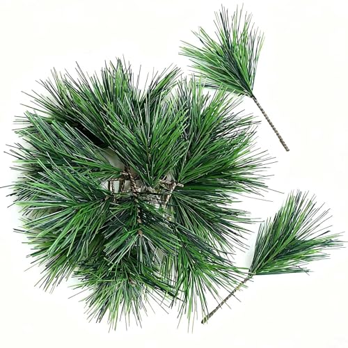 Heyigrow 30 Pcs Green Pine Needles Branches...