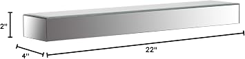 Gallery Solutions 22 Mirrored Floating Wall Shelf Ledge Silver