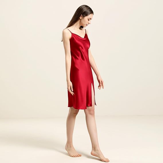 DAISYSILK Women Silk Nightgown Sexy Women's Camisole Chemise Long Sleepdress for Ladies Sleepwear Silk Slip Dress