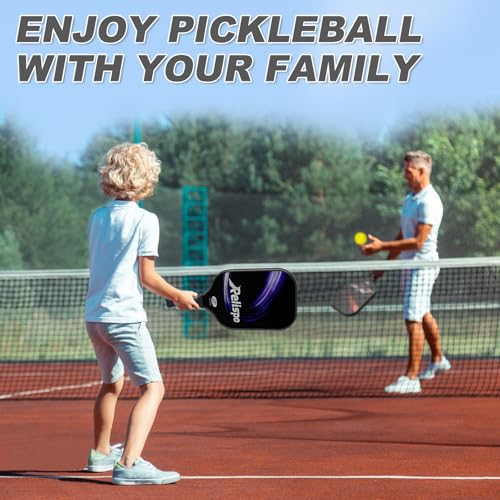 Relispo Pickleball Paddles Set of 2, USAPA Approved Pickleball Set Fiberglass Surface Honeycomb Core Pickleball Rackets with 4 Indoor & Outdoor Balls Carry Bag & Grip Tapes, Gifts for Beginners & Pros