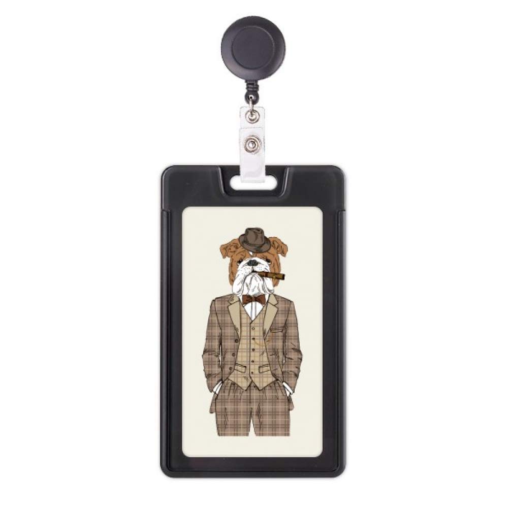 Étui rétractable pour badge d'identification avec motif chien