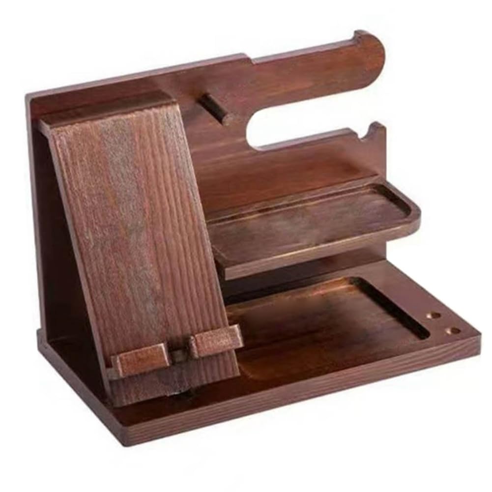 CTRLZS Wooden Desktop Charging Stand Wooden Mobile Phone Storage Rack Watch Multi-Purpose Entrance Glasses Storage Rack