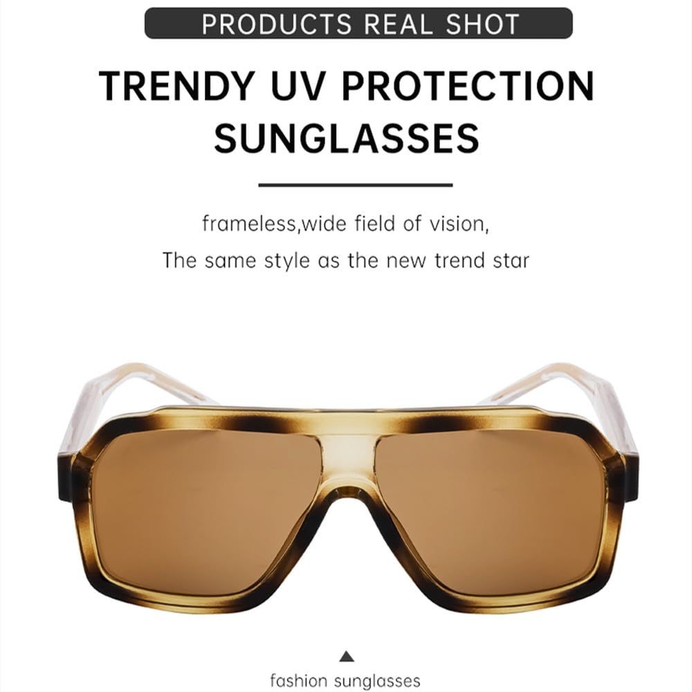 Gafas de Sol de Gran tamaño para Hombres y Mujeres, Gafas de Lujo a la con Montura Grande, Gafas de Sol Vintage a la para Conducir al Aire Libre UV400