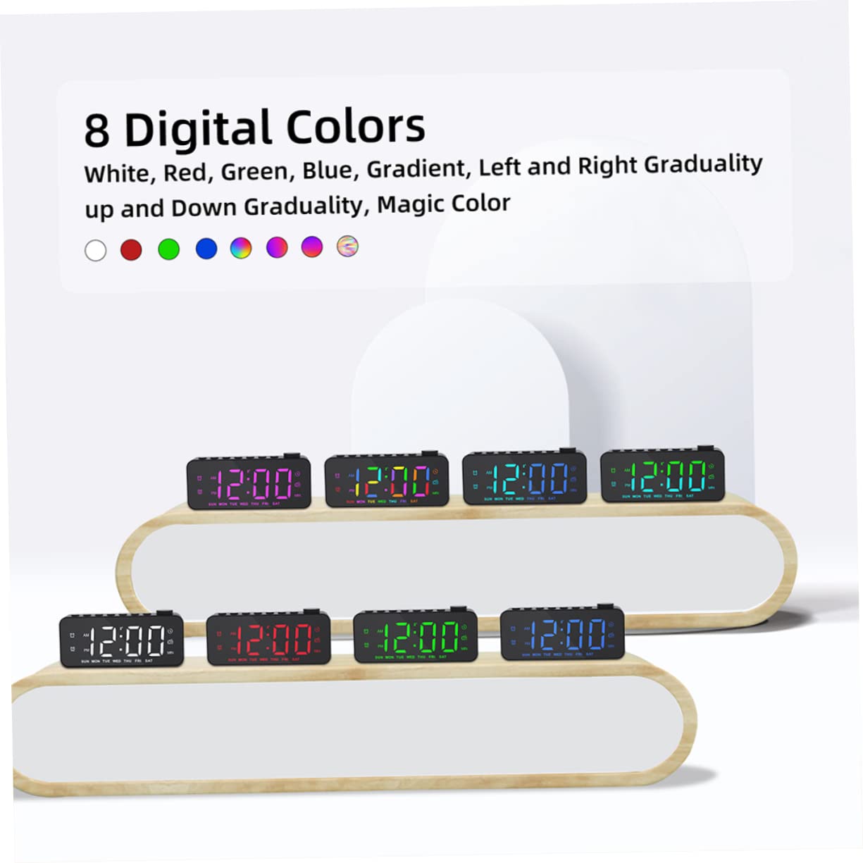 BESTonZON Digital Wecker Für Schlafzimmer Mit Led-anzeige Und Großem Display USB-ladefunktion Modernes Design Kompakt Und Leicht Für Wohnzimmer Küche Und Bürogebrauch