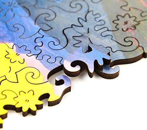 Unidragon Wooden Puzzle Jigsaw, Best Gift for Adults and Kids, Unique Shape Jigsaw Pieces Nature Mountain, 9 x 6.2 inches, 125 pieces, Small