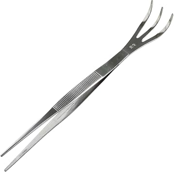 Wazakura 2 in 1 Bonsai Tweezers with Root Rake in Stainless Steel Made in Japan 8.6in 220mm, Professional Bonsai Tool, Japanese Precision Gardening Tongs for Plants