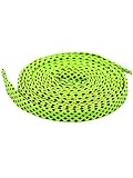 Boowhol Zweifarbige Flache Schnürsenkel Sportschuhe Schnürsenkel Schuhband für Kinder und Erwachsene Breit 0,8CM (140 CM, Grün schwarz)