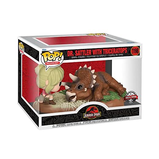 Funko Jurassic Park Figura Vinilo Dr. Sattler with Triceratops (Pop! Moment) 1198 Unisex Pop! Standard