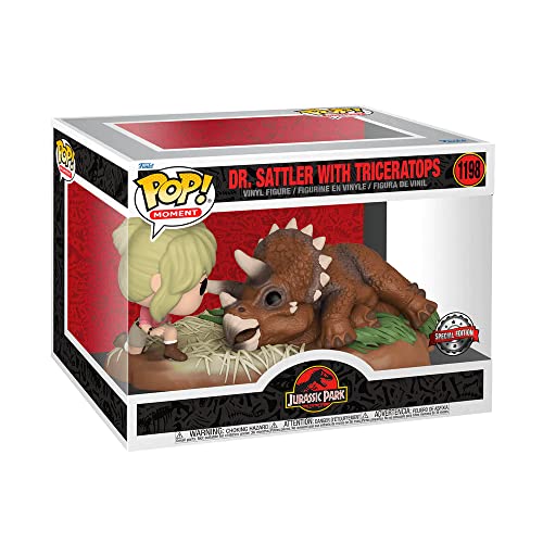 Funko Jurassic Park Figura Vinilo Dr. Sattler with Triceratops (Pop! Moment) 1198 Unisex Pop! Standard