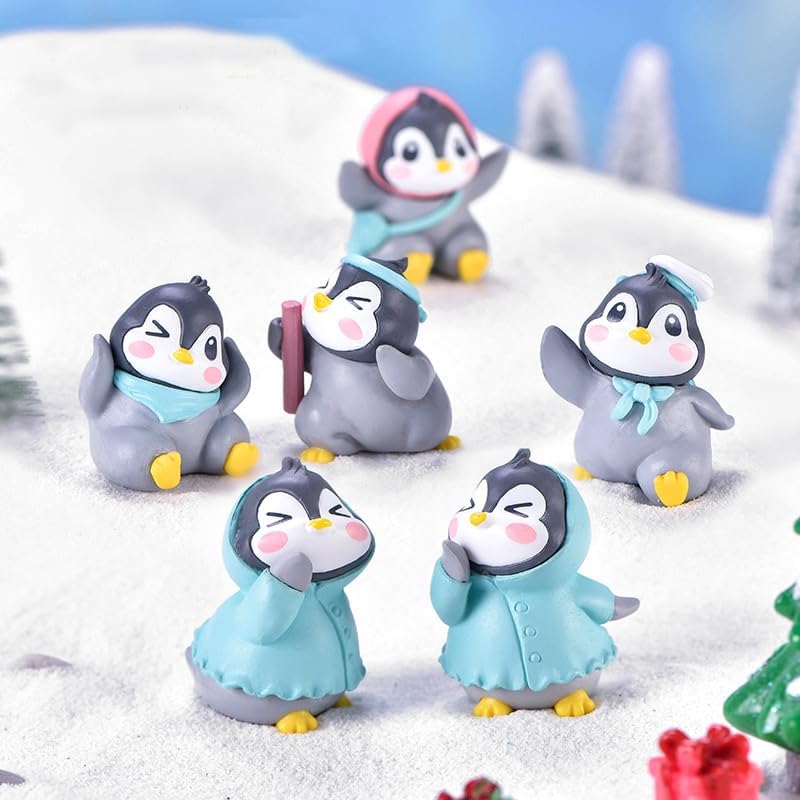12Pcs Mini Cute Penguin Figurines Miniature Antarctica Animal Set Resin Winter Small Penguin Cake Toppers for DIY Birthday Fairy Garden Dollhouse Diorama Landscape - Image 4
