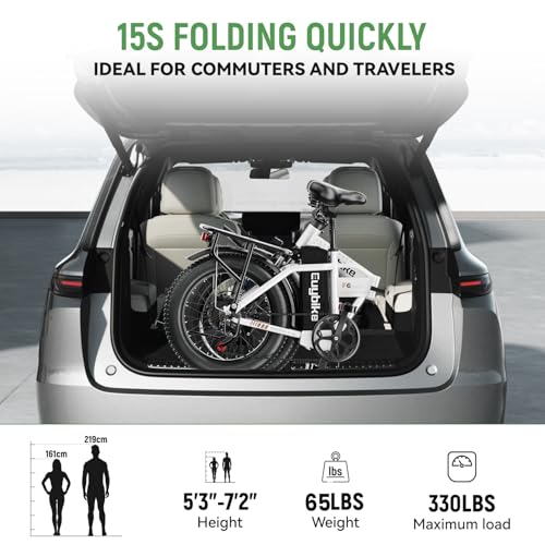 Image of 1000W Folding Electric Bike,48V 20AH Removable Battery E Bike,80 Miles Max Range Electric Bike for Adults,20 inch Fat Tire Foldable ebike,Adult Electric Bicycle for Commute Beach Snow
