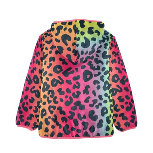 GuoChe Gradient Leopard Print Boys Hooded Fleece Jacket2