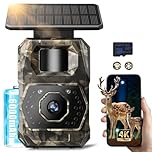 MAXDONE Wildlife Camera WiFi Bluetooth - 4K 64MP Solar Trail Camera with Night Vision Motion Activated, 0.1s Trigger Garden Cameras Built-in 6000mAh Battery Rechargeable, Waterproof IP66, 32GB SD Card