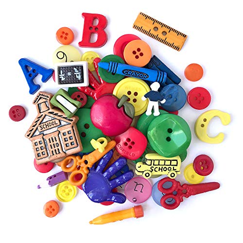 Buttons Galore and More Collection Round Novelty Buttons & Embellishments Based on Variety of Themes, Holidays and Seasons for DIY Crafts, Scrapbooking, Sewing, Cardmaking and other Projects â 50 Pcs