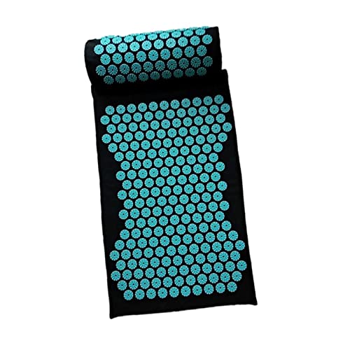 KiBcsLic Colchoneta Acupresión Almohadilla Cojín Masajeador Alfombrilla para Estimular Puntos de Acupresión y Relajar Músculos Fácil de Transportar, Negro