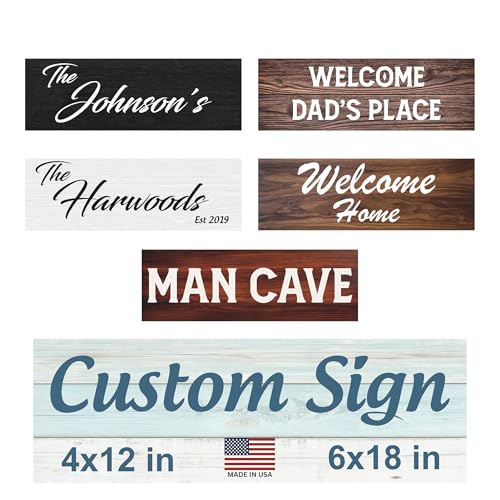 Custom Wood Sign Personalized Wooden Wall Dcor with Your Text or Design Full-Color UV Print Indoor/Outdoor Covered Use Customizable Name Quote Logo Home & Business Dcor (4x12 in)