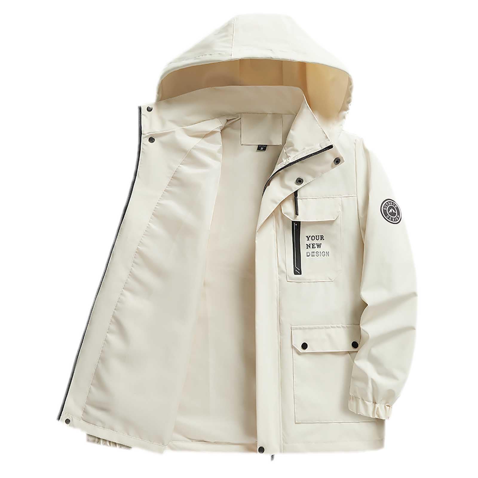 Generisch Wintermantel Herren Slim Fit Dufflecoat, Herren Anorak Funktionsjacke mit atmungsaktiver Hardshell Technologie für Outdoor Aktivitäten Alltag