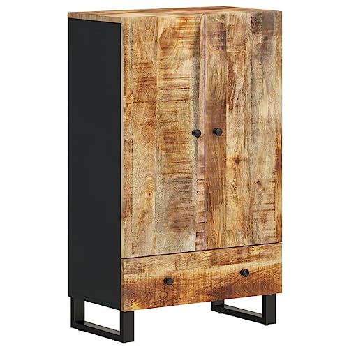 vidaXL Aparador con cajón Hierro y Madera Maciza Mango 60x33x100 cm