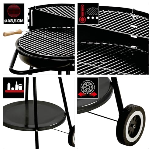 Rundgrill Grillchef Holzkohlegrillwagen Corso emailliert