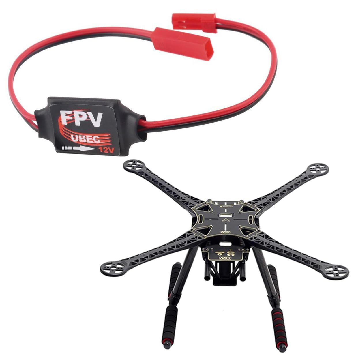 S500 RC Quadcopter Fuselage Frame Kit PCB Version with Carbon Fiber Landing Gear Skide Kits & 3A 5V DC-DC Converter Step Down UBEC Module