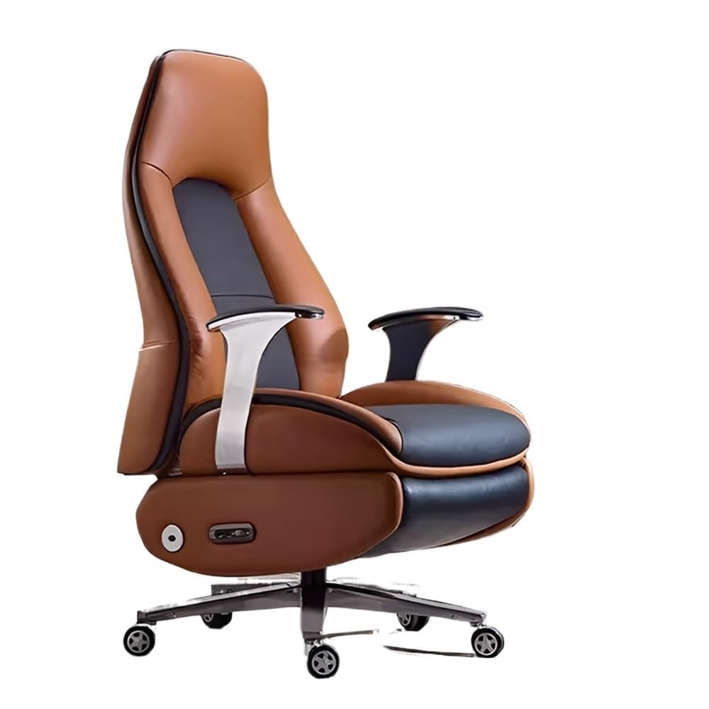 HTTGDGDH Prem Leather Executive Office Chair Ergonomic Reclining Swivel Chair For Home Office Adjustable Height Comfortable Lumbar Support Stylish Design,