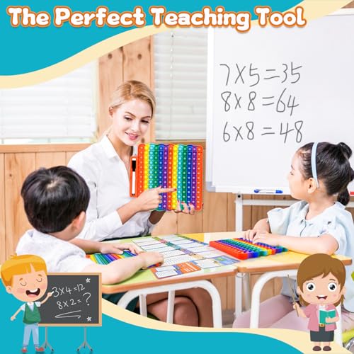 Image of Addition Flash Cards+Multiplication Flash Cards + Fingertip Bubbles Toy, Interesting Math Combination, Math Games for Children Aged 3 +