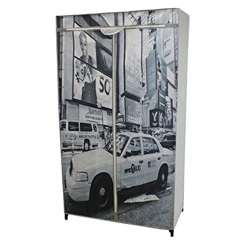 neu.holz] Faltschrank Kleiderschrank Schrank Textil - Kleiderschrank ideal für Saisonware und Studenten Modell New York