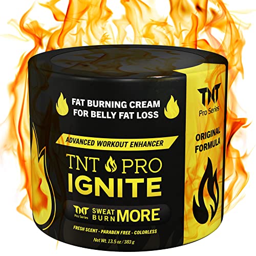 Fat Burning Cream for Belly – TNT Pro Ignite Sweat Cream for Men and Women – Thermogenic Weight Loss Workout Slimming Workout Enhancer (13.5 oz Jar)