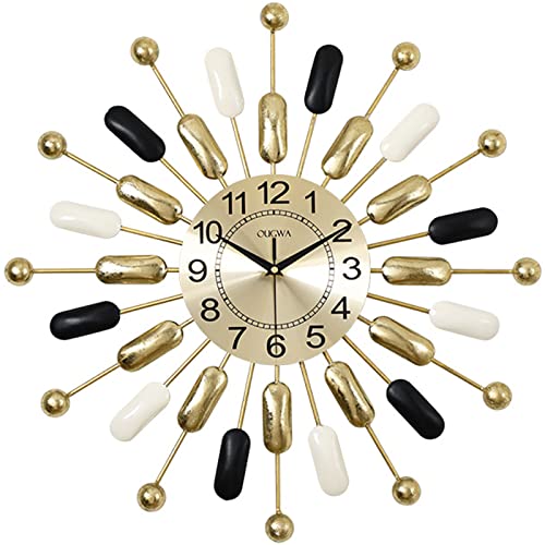 Grande horloge murale moderne 56 cm fer forgé pour salon muette