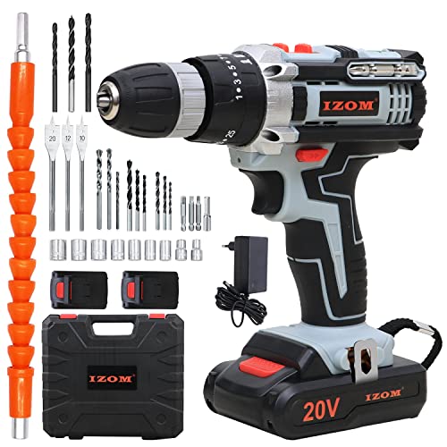Top 10 Best Cordless Drill Machine In India 18 IZOM IZ-CDK-20V Cordless Drill Machine Kit With Multiple Torque Settings & A Keyless Chuck for Automatic Spindle Locking
