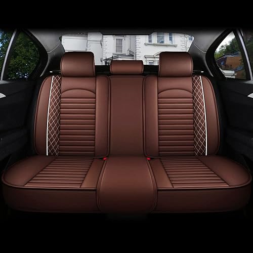 Miniatura 2 de Juego completo de fundas de asiento de automóvil, de piel sintética, cubierta de asiento de automóvil, cómoda funda de cojín para vehículo