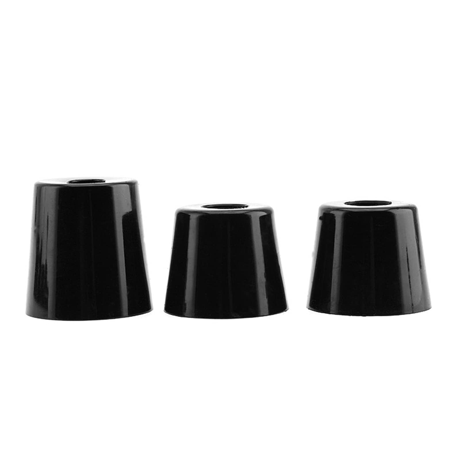 Cubierta de tubo de goma, agujero de enchufe, 10 patas negras para muebles, bocina, armario, cama, mesa, caja, tapón de sellado cónico con tornillos autorroscantes (20 x 16 x 10,5 mm)
