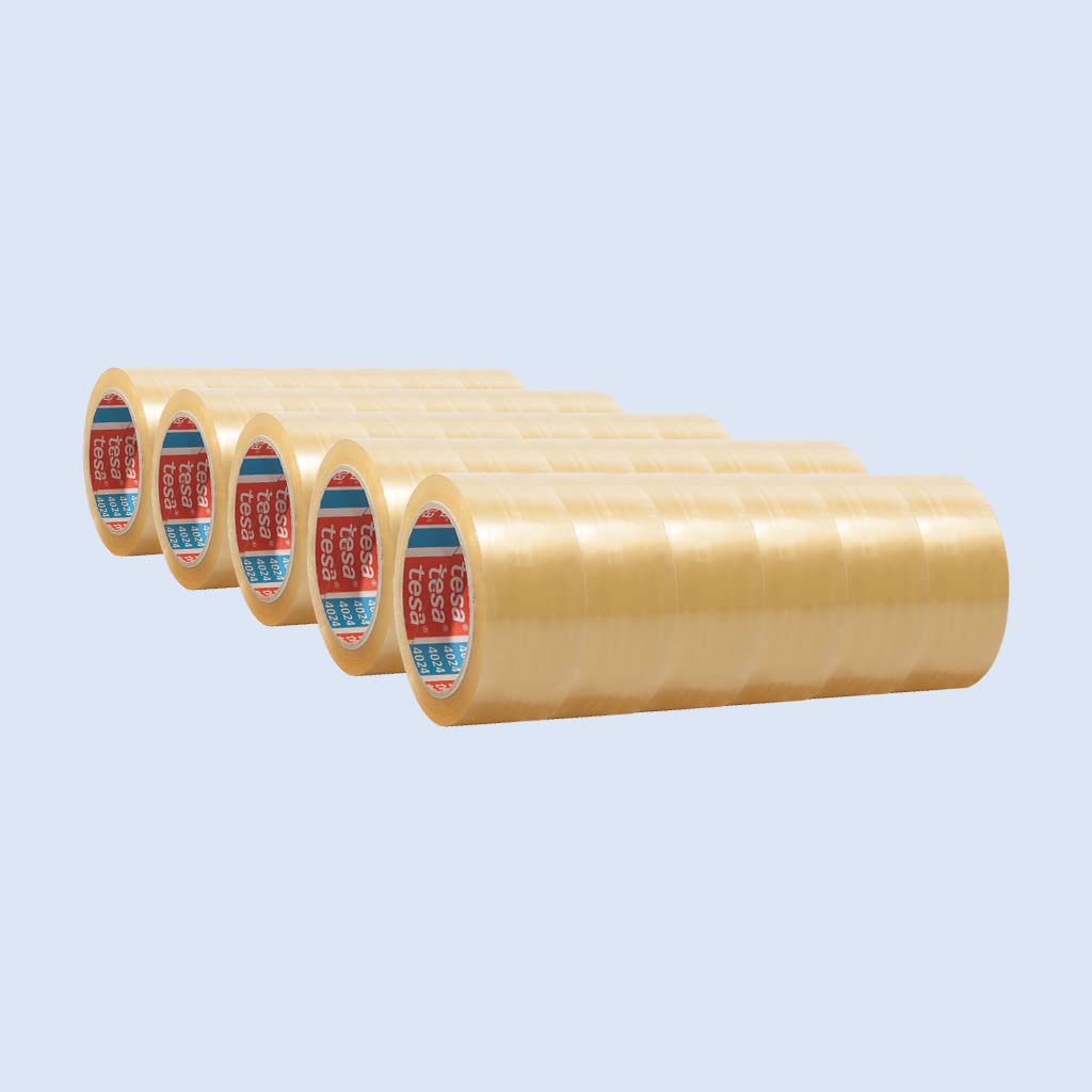 tesa Ultra Strong Packing Tape (made from PVC with particularly strong adhesive force), 66m x 50mm, transparent, 1