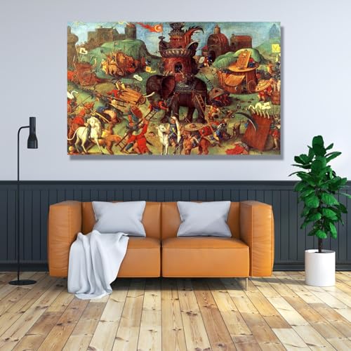 Tableau sur toile Éléphant de guerre de Bosch sans cadre 80x128cm