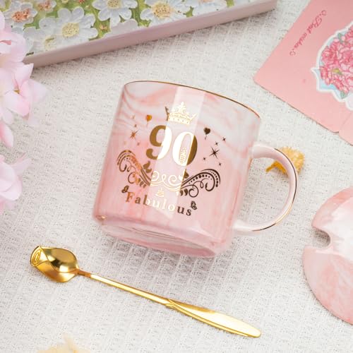 Taza de cerámica marmoleada 400 ml para cumpleaños 90 años miniatura 4