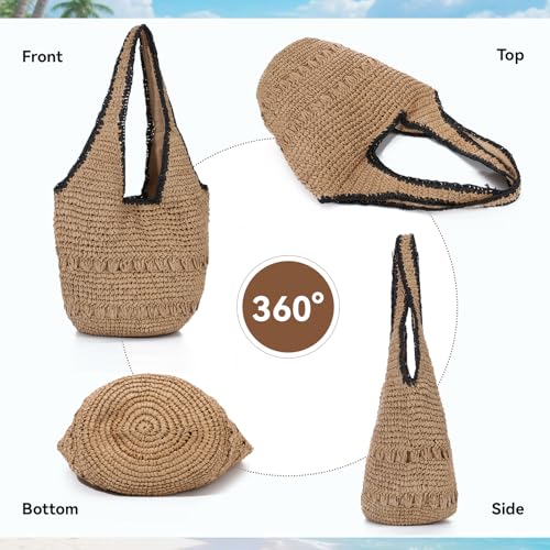 Bolso de paja tejido para mujer Oweisong verano 2026 miniatura 6