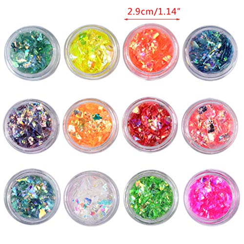 12 Cores Manicure Para Shell Celofane Doces Coloridos Para Papéis Aurora Epóxi F