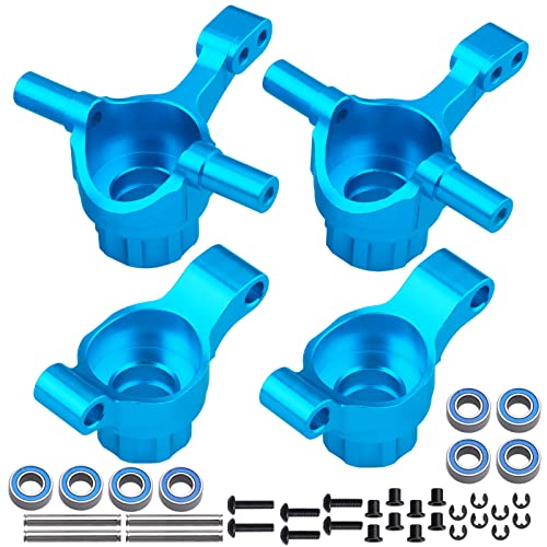 GoHobby Aluminum Front Knuckle Arm Set and Rear Hub/Knuckle Arm Stub Axle Carrier for Tamiya TT02 Upgrades