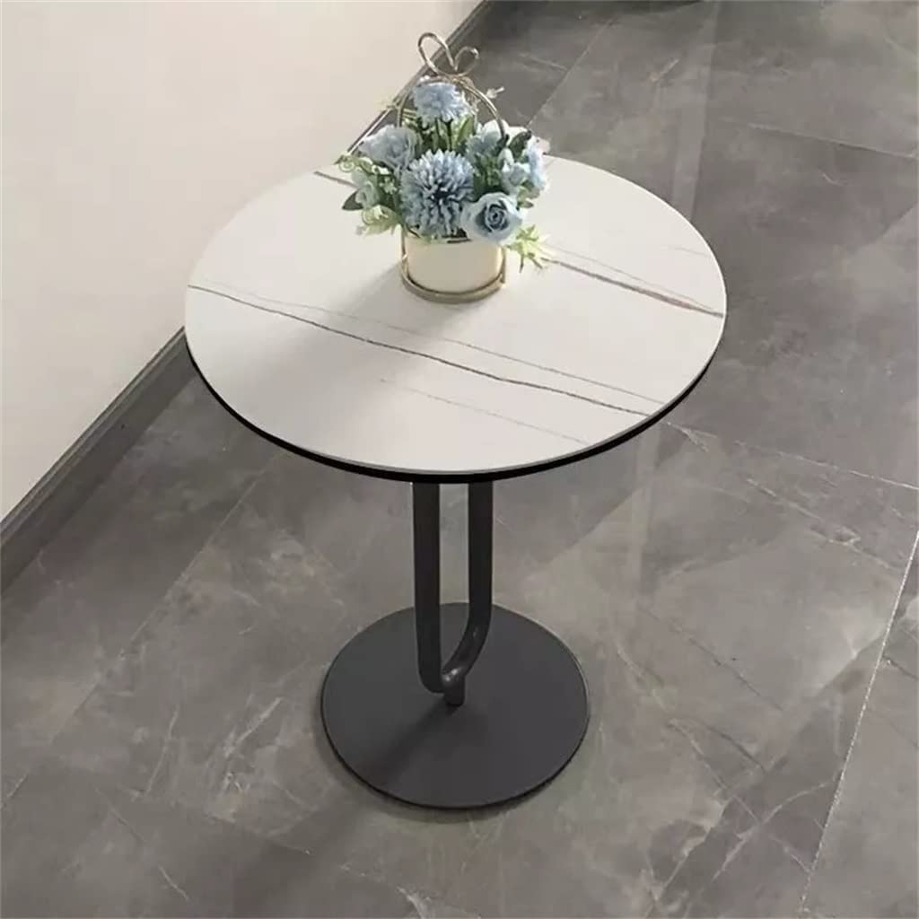 Stolik do Salonu Żelazna Płyta Stolik Narożny Salon Mały Kawowy Marmur Okrągły Stół Sofa Balkon Kawowy(F,50 * 55cm)