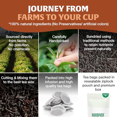 Image of HANDPICK Masala Chai Teabags (100 Count) Robust & Aromatic Authentic Chai