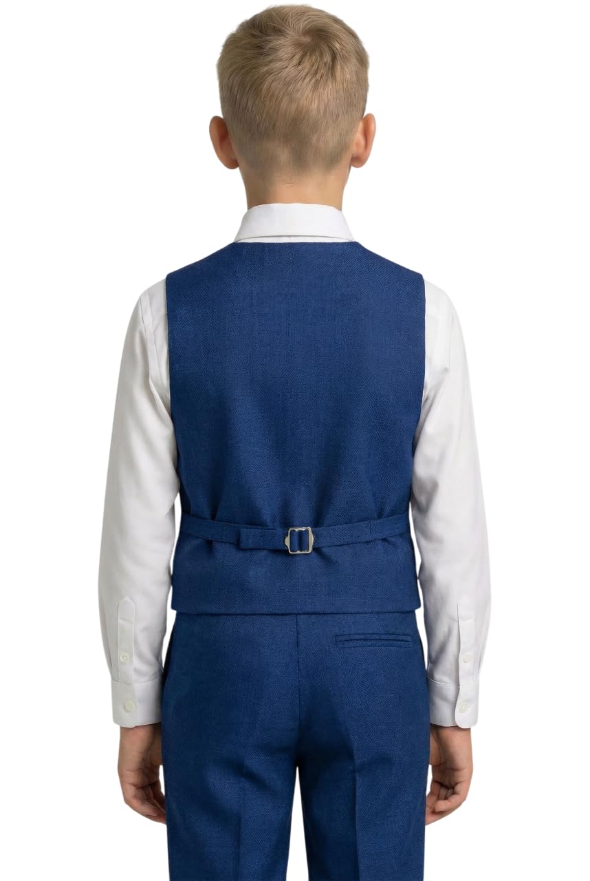 SIRRI Completo da Ragazzo Slim Fit da 4 Pezzi con Gilet Strutturato, Completo Formale per Matrimoni, Feste e Occasioni Speciali