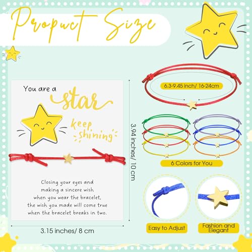 Wish Bracelets Bulk Star Bracelet Set with You Are a Star Wish Cards Organza Bags for Friends Family2