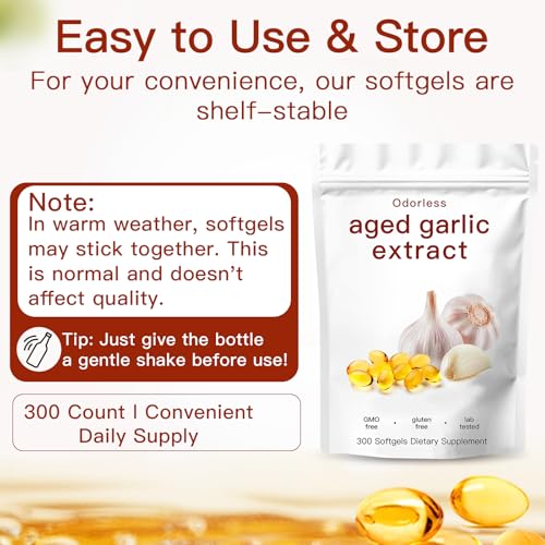 ZEYARUIBO Aged Garlic Extract 300 Count Odorless Organic Garlic Capsules - image 7