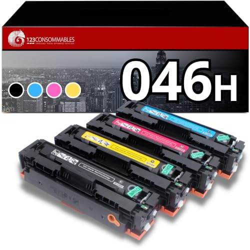 Pack 4 Toners compatibles Canon 046H haute capacité 123CONSOMMABLES longue durée
