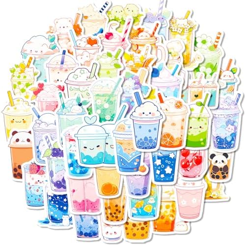 Amazon.com: Cute Cartoon Cat Stickers, 100PCS Waterproof Vinyl Stickers ...