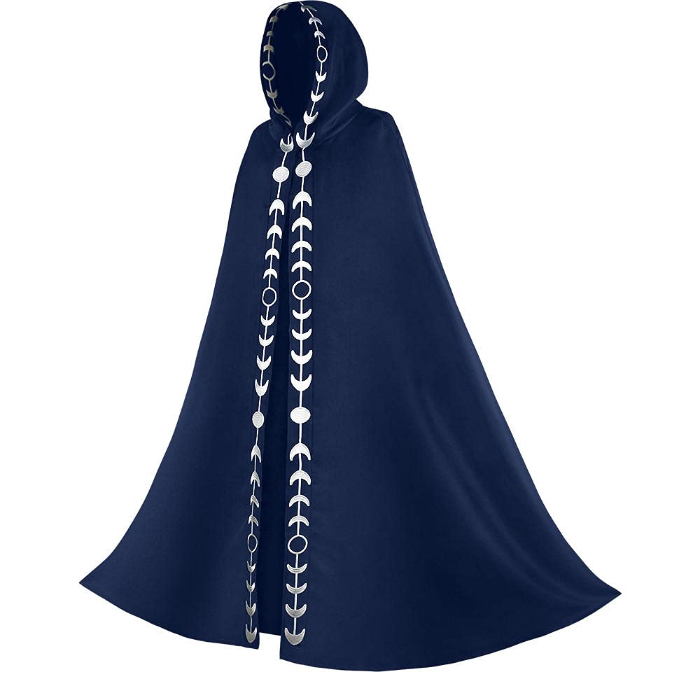 UPUPCOSCloak Renaissance Gothic Hooded Robe Cosplay Moon Costume Unisex Renaissance Accessories Witch Hat Cloak Halloween Hooded Cloak