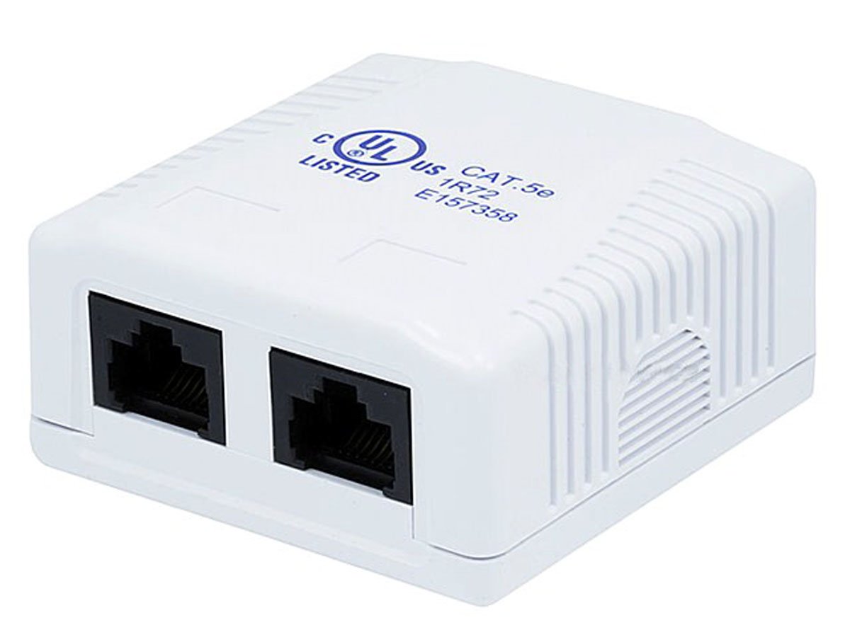 MonopriceSurface Mount Box Cat5e Double (107091) white