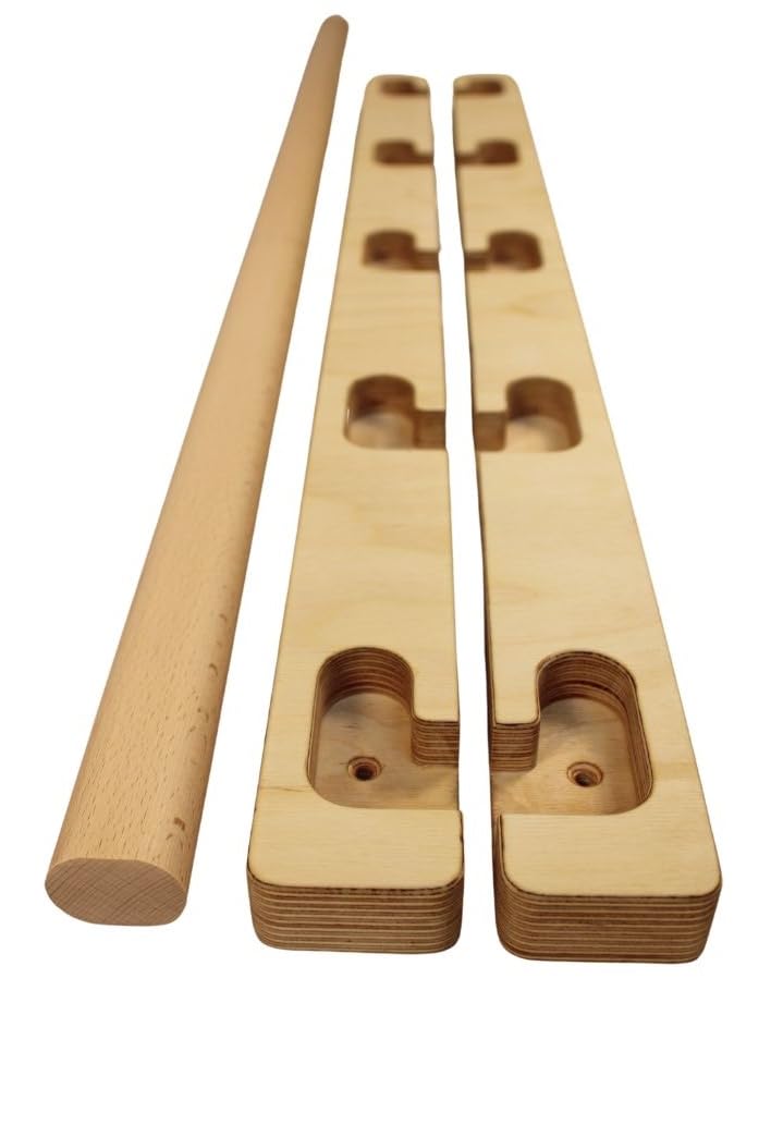 Poste de zug para puertas de hasta 145 cm - Reforzado - Madera - Ajustable en 5 direcciones - Robusto, fácil de montar y ajustable Barra de sujeción Marco de puerta - Abrazadera